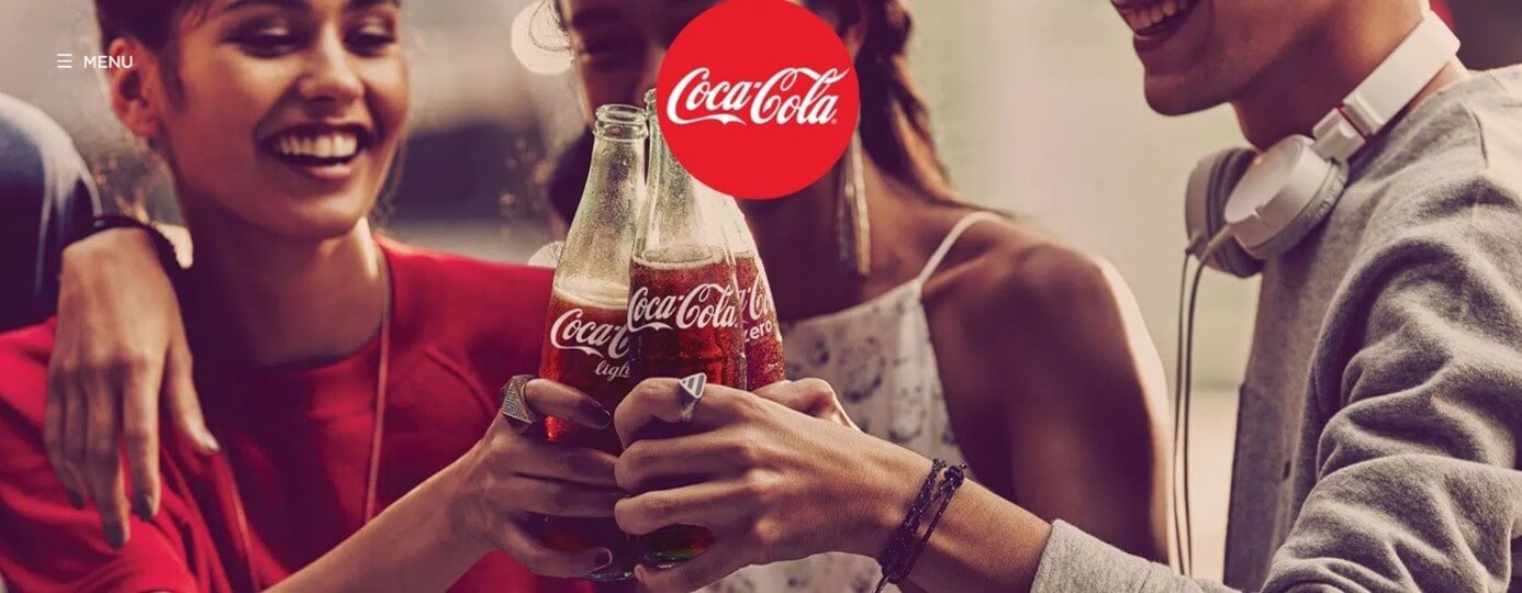 L’homepage del sito web di Coca-Cola