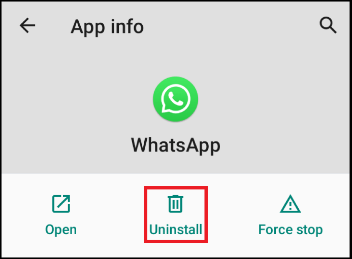 Disinstallare WhatsApp tramite le impostazioni del dispositivo