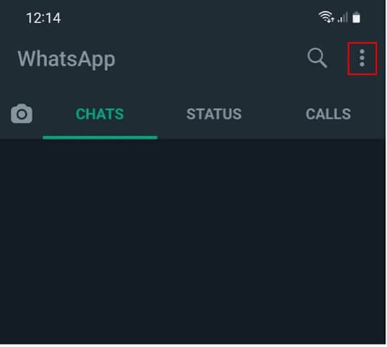 WhatsApp: icona con tre puntini per l’apertura del menu