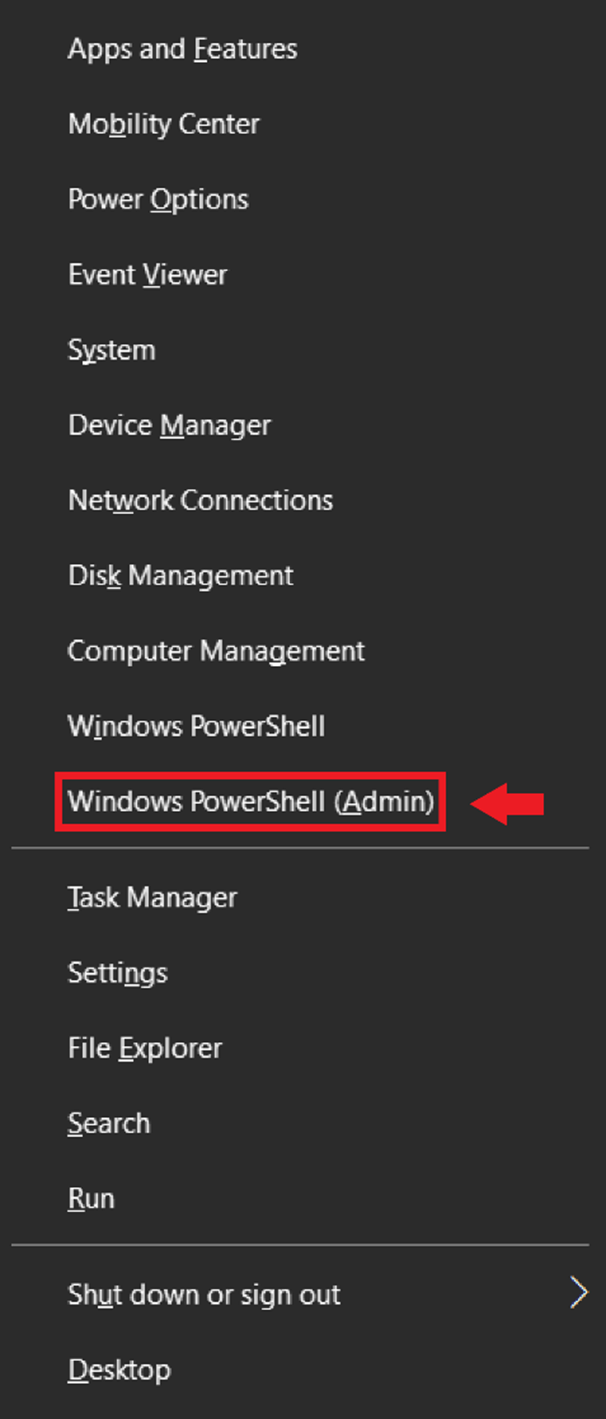 Aprite “Windows PowerShell (amministratore)”