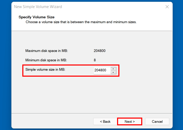 Windows 11: impostare la dimensione del volume