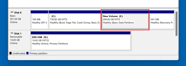 Gestione disco di Windows 11: aggiunta di una nuova partizione