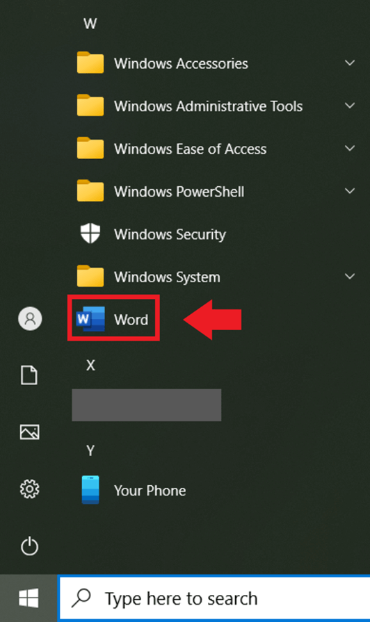 Elenco dei programmi nel menu Start di Windows