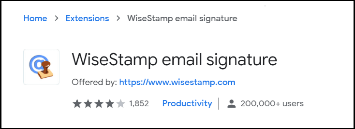 WiseStamp crea firme di posta completamente individuali e personalizzate con foto, testi e altri dettagli personali