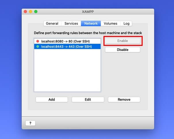 Interfaccia utente XAMPP per attivare il localhost