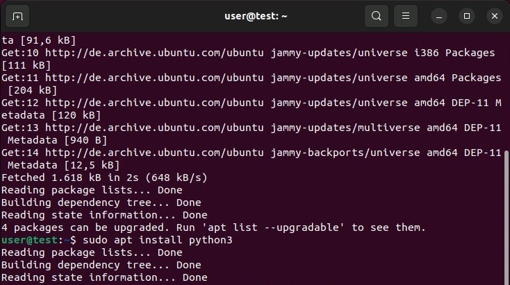 Installazione manuale di Python 3 sul terminale Ubuntu