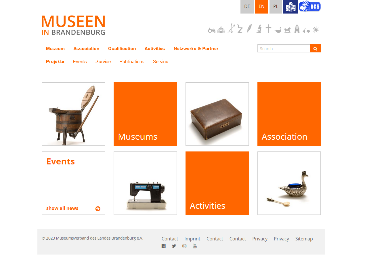 Screenshot del sito web dell’associazione dei musei del Brandeburgo