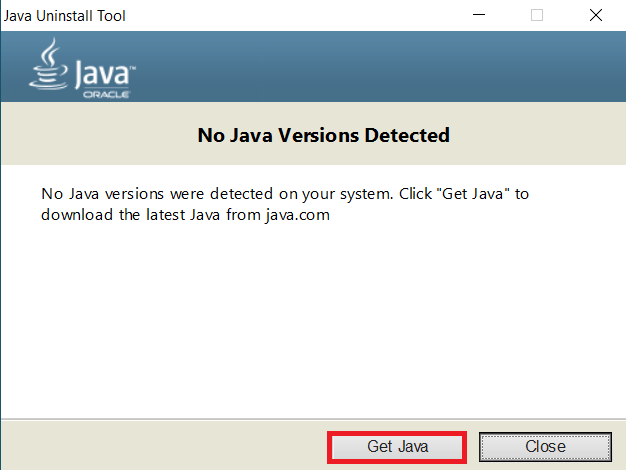 Strumento di disinstallazione di Java: download di Java