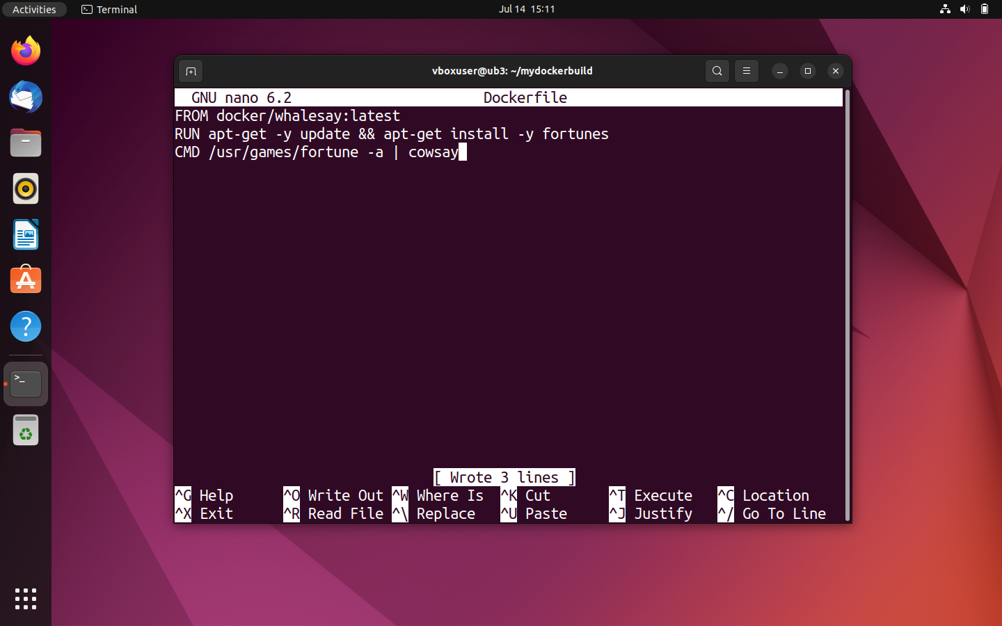 Nano, l’editor di testo, nel terminale di Ubuntu