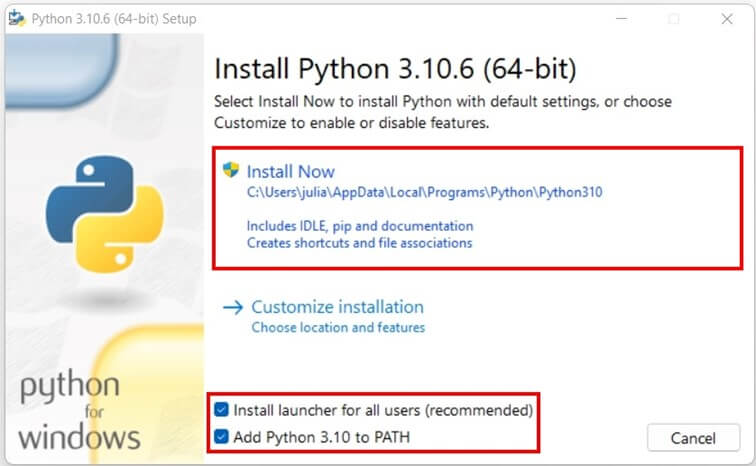 Installare Python su Windows