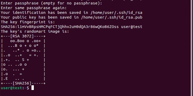 “Immagine randomart” di una coppia di chiavi SSH in Ubuntu “Immagine randomart” di una coppia di chiavi SSH in Ubuntu