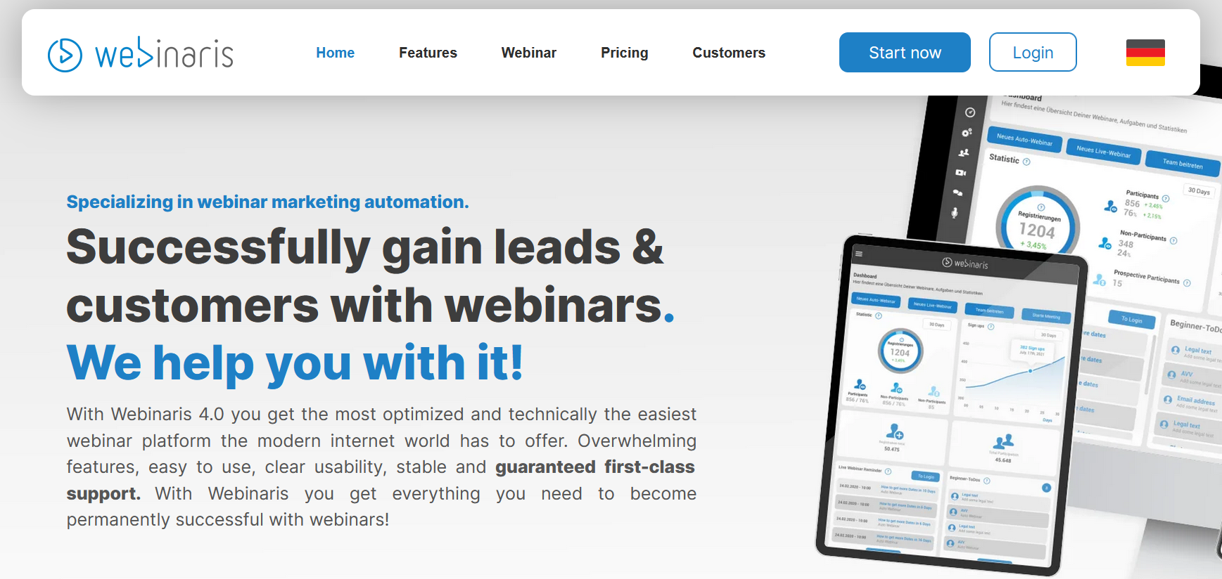 Homepage di Webinaris