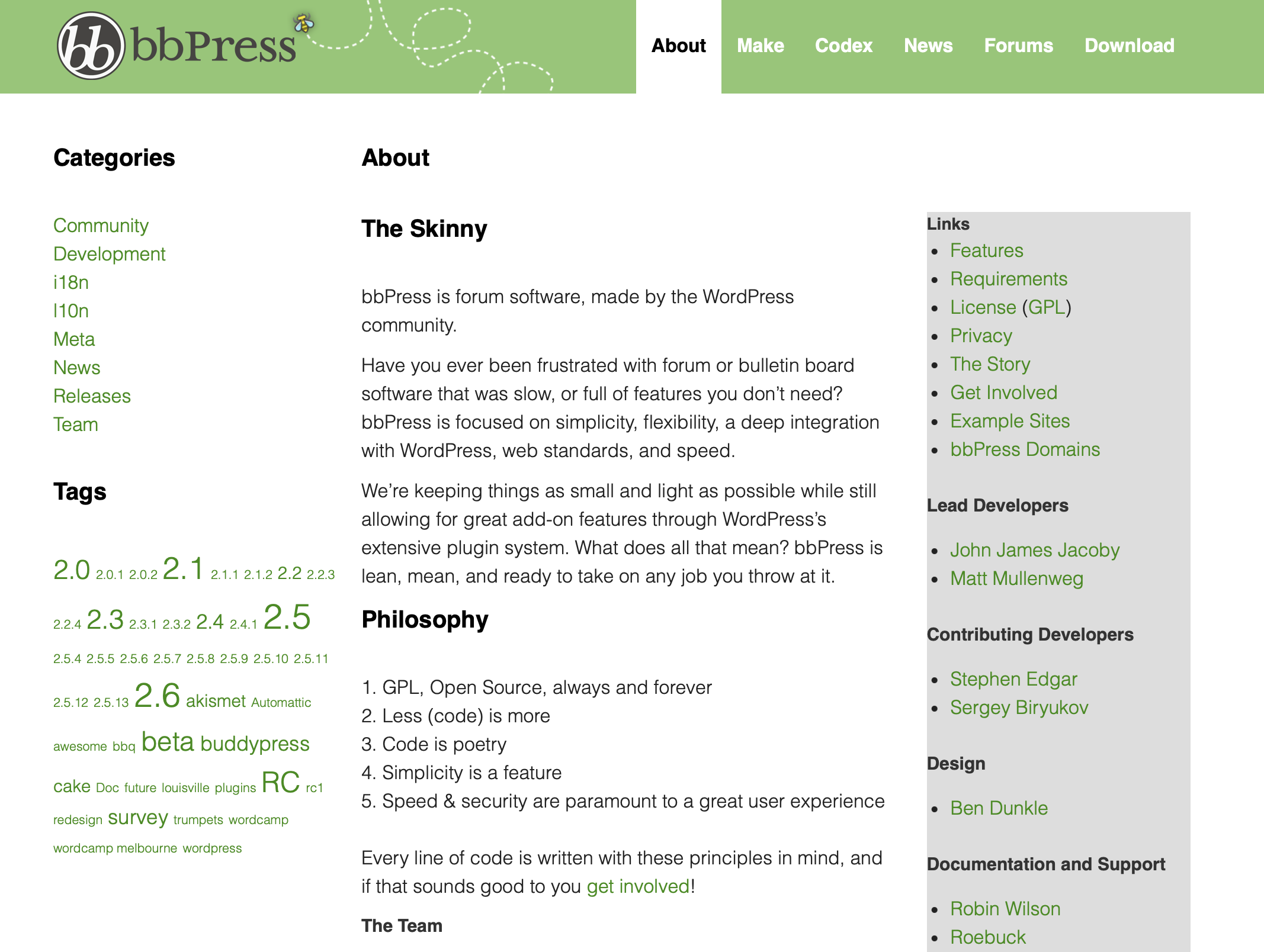 Sito di bbPress Immagine: Sito di bbPress