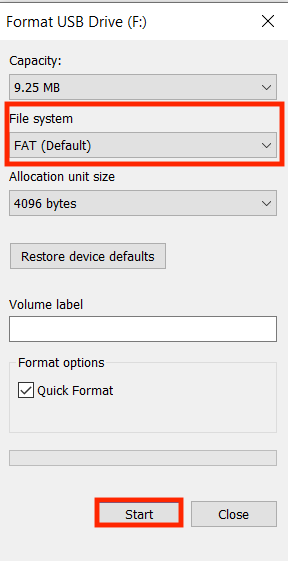Formattazione della chiavetta USB Immagine: Formattazione della chiavetta USB