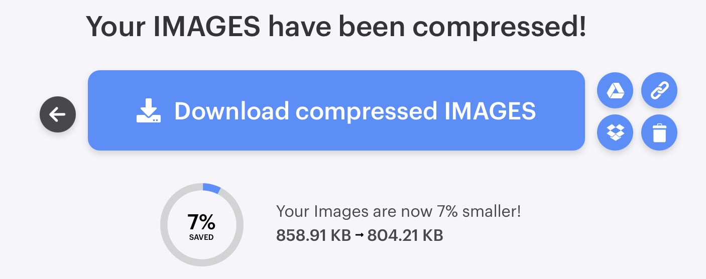 Schermata della compressione con iLoveIMG Immagine: Schermata della compressione con iLoveIMG