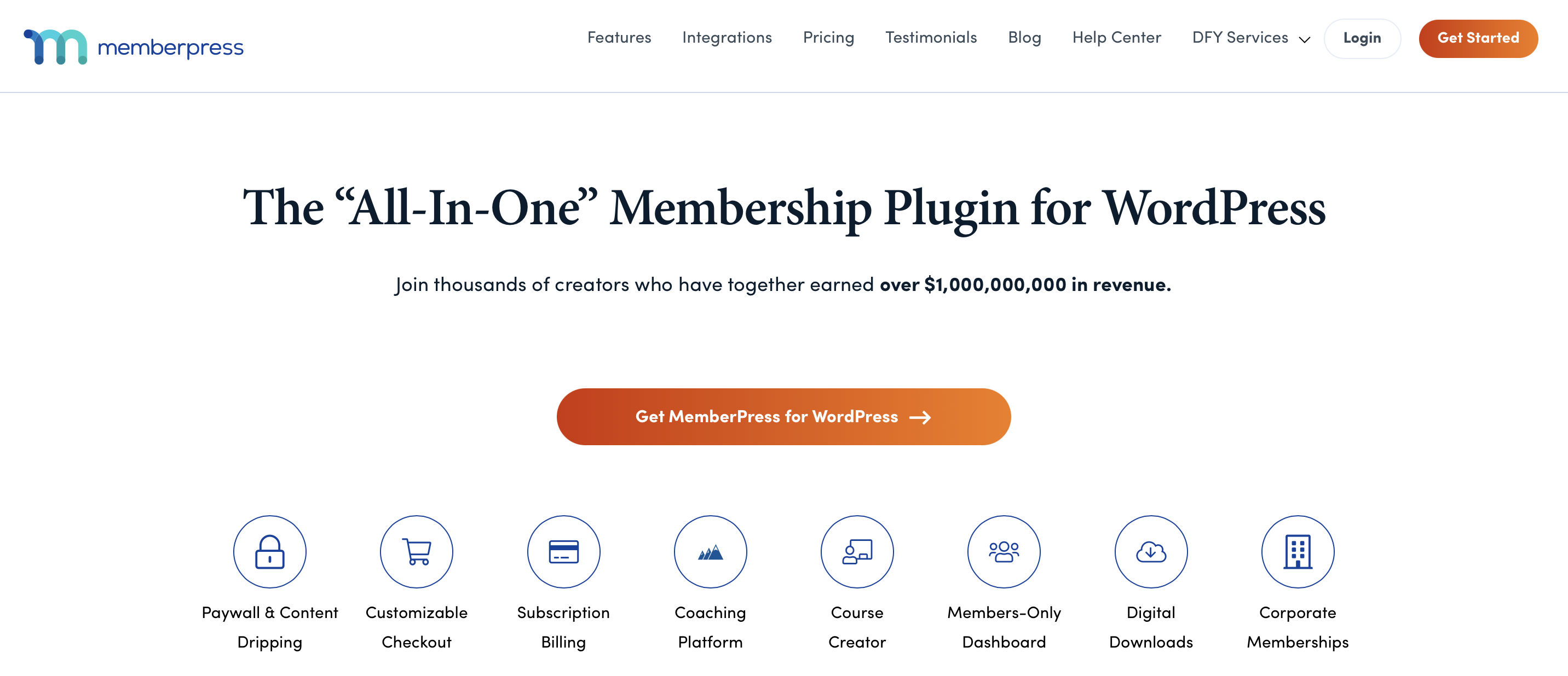 Screenshot del sito di MemberPress Immagine: Screenshot del sito di MemberPress