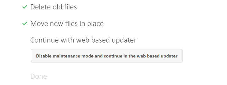 Updater di Nextcloud durante l’aggiornamento Immagine: Updater di Nextcloud durante l’aggiornamento