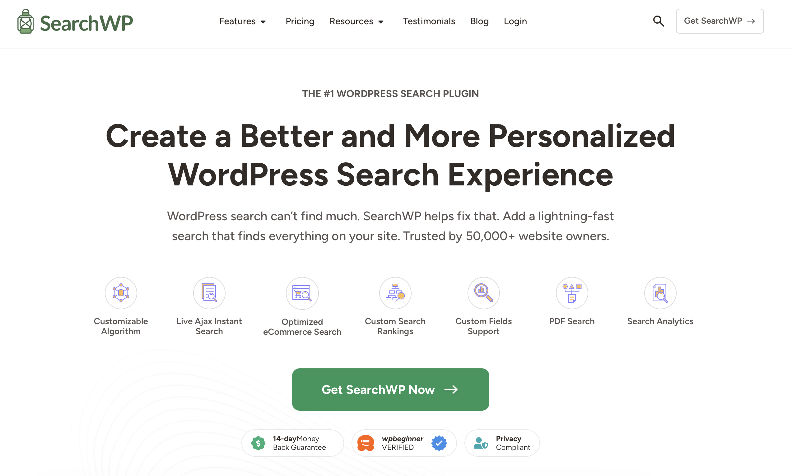 Sito dell’estensione WordPress SearchWP Immagine: Sito dell’estensione WordPress SearchWP