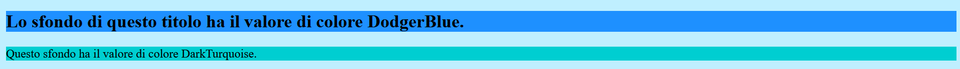 Esempio: tre sfondi HTML di colori diversi Immagine: Esempio: tre sfondi HTML di colori diversi