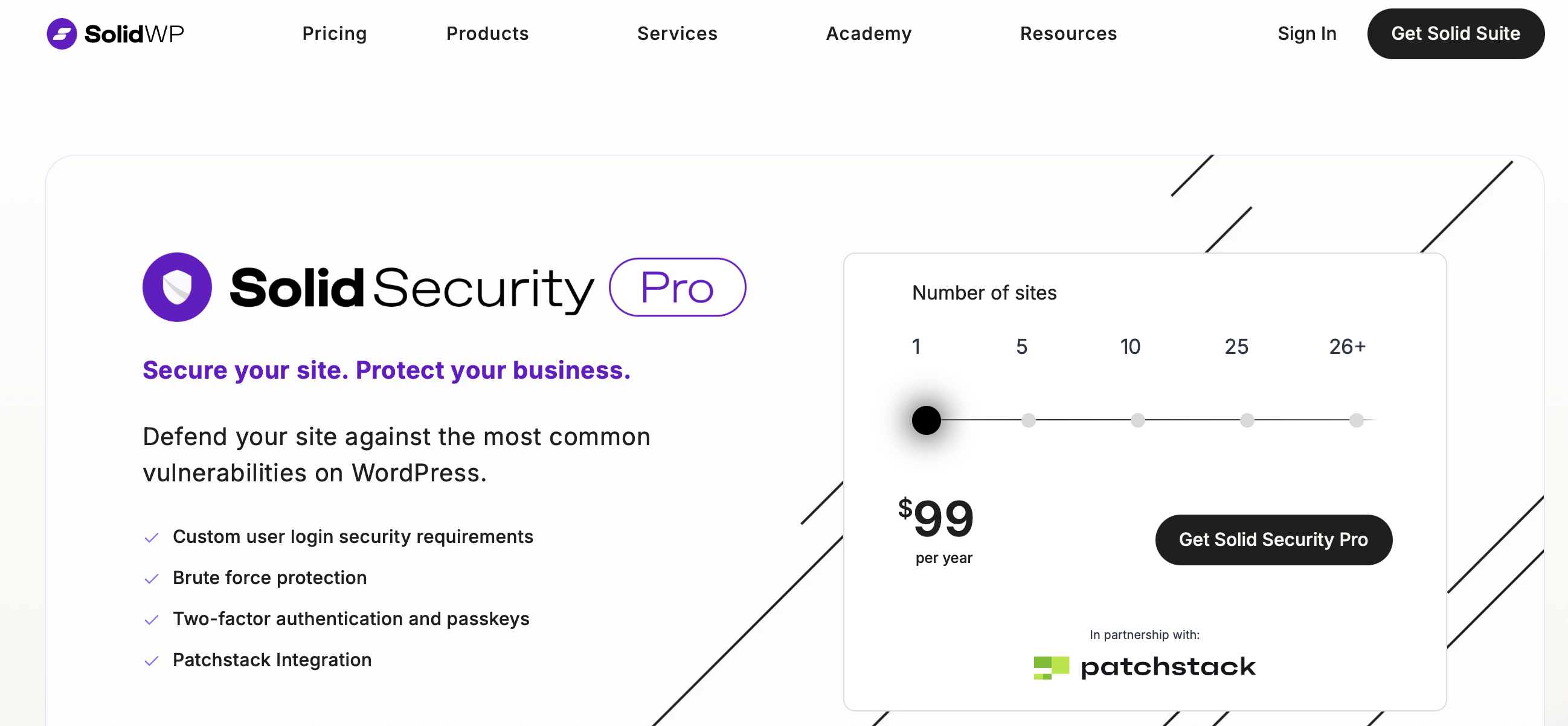 Sito di Solid Security Pro Immagine: Sito di Solid Security Pro