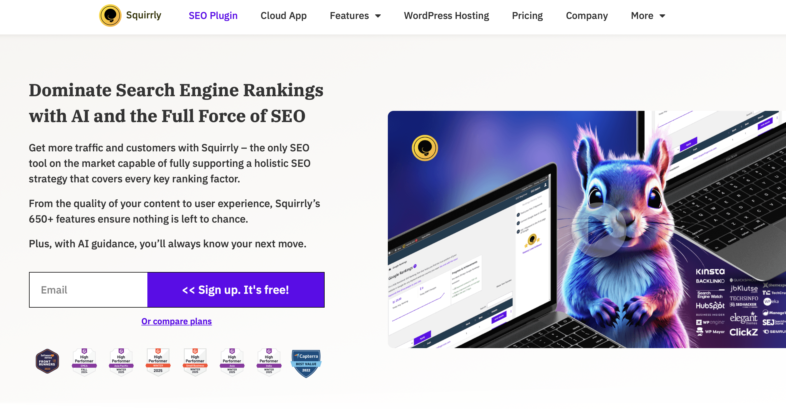 Sito del plugin premium di WordPress Squirrly SEO Immagine: Sito del plugin premium di WordPress Squirrly SEO