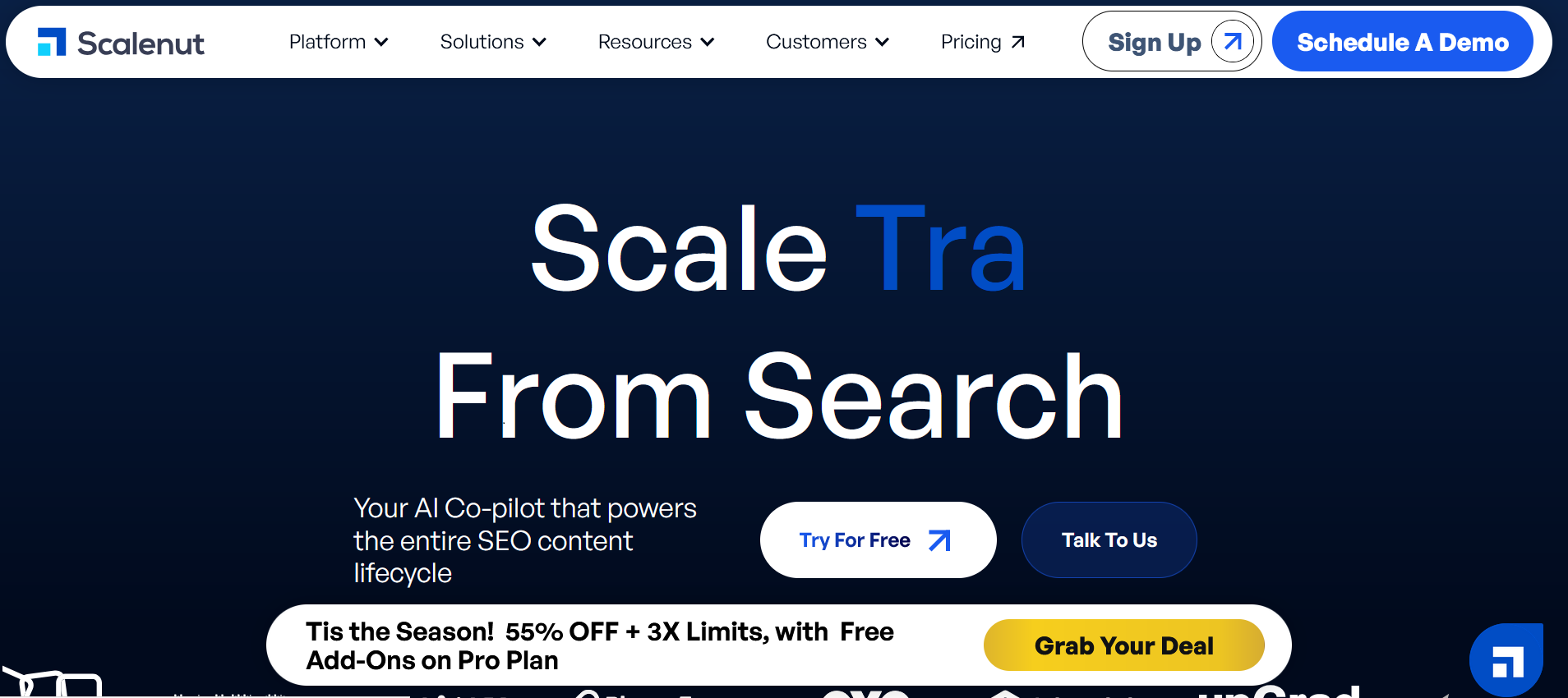 Screenshot del sito web di Scalenut Immagine: Screenshot del sito web di Scalenut