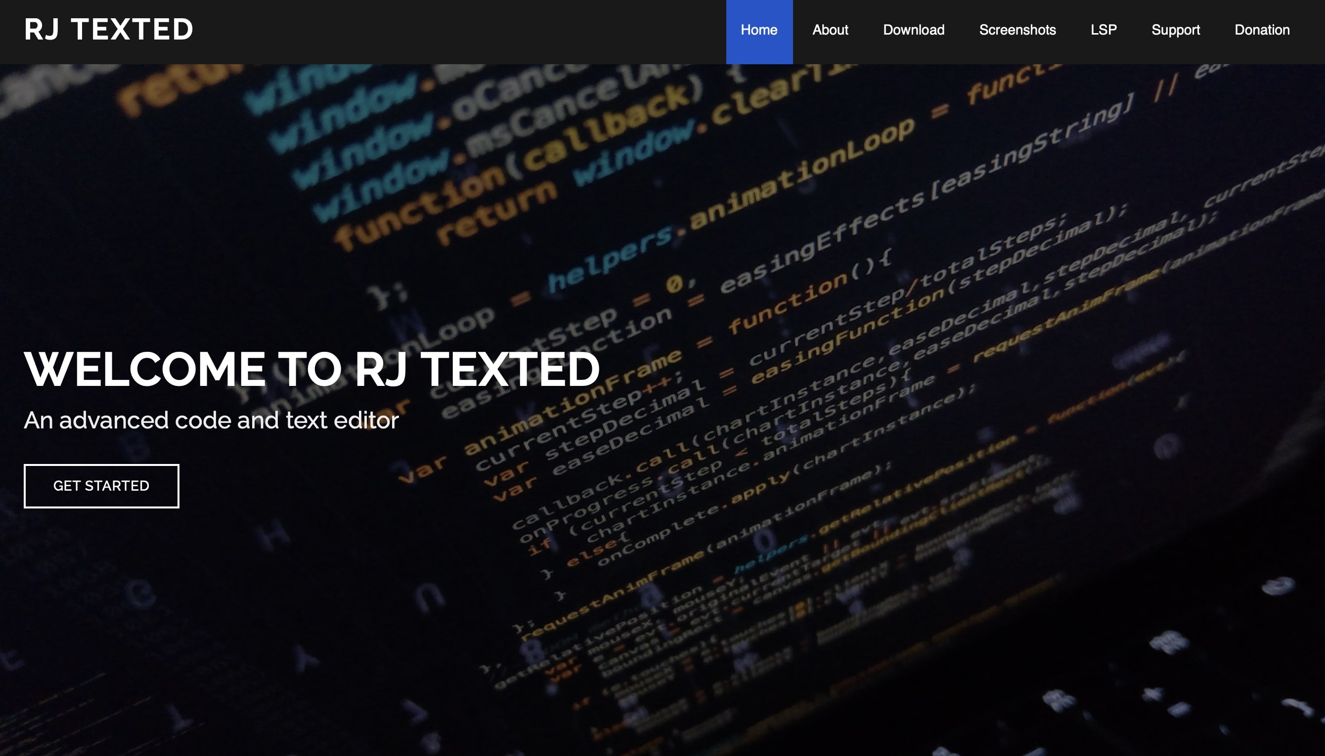 Screenshot del sito di RJ TextEd Immagine: Screenshot del sito di RJ TextEd