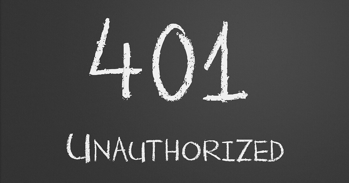 Errore 401 - Unauthorized: impossibile accedere al sito