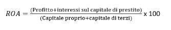 Immagine: Formula per il calcolo del ROA