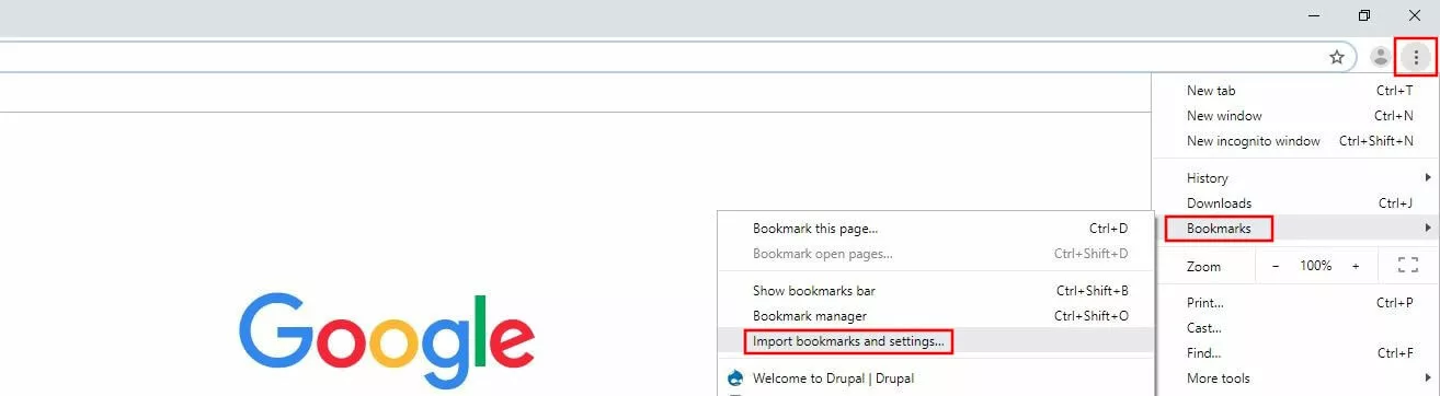 Immagine: Menu principale di Google Chrome