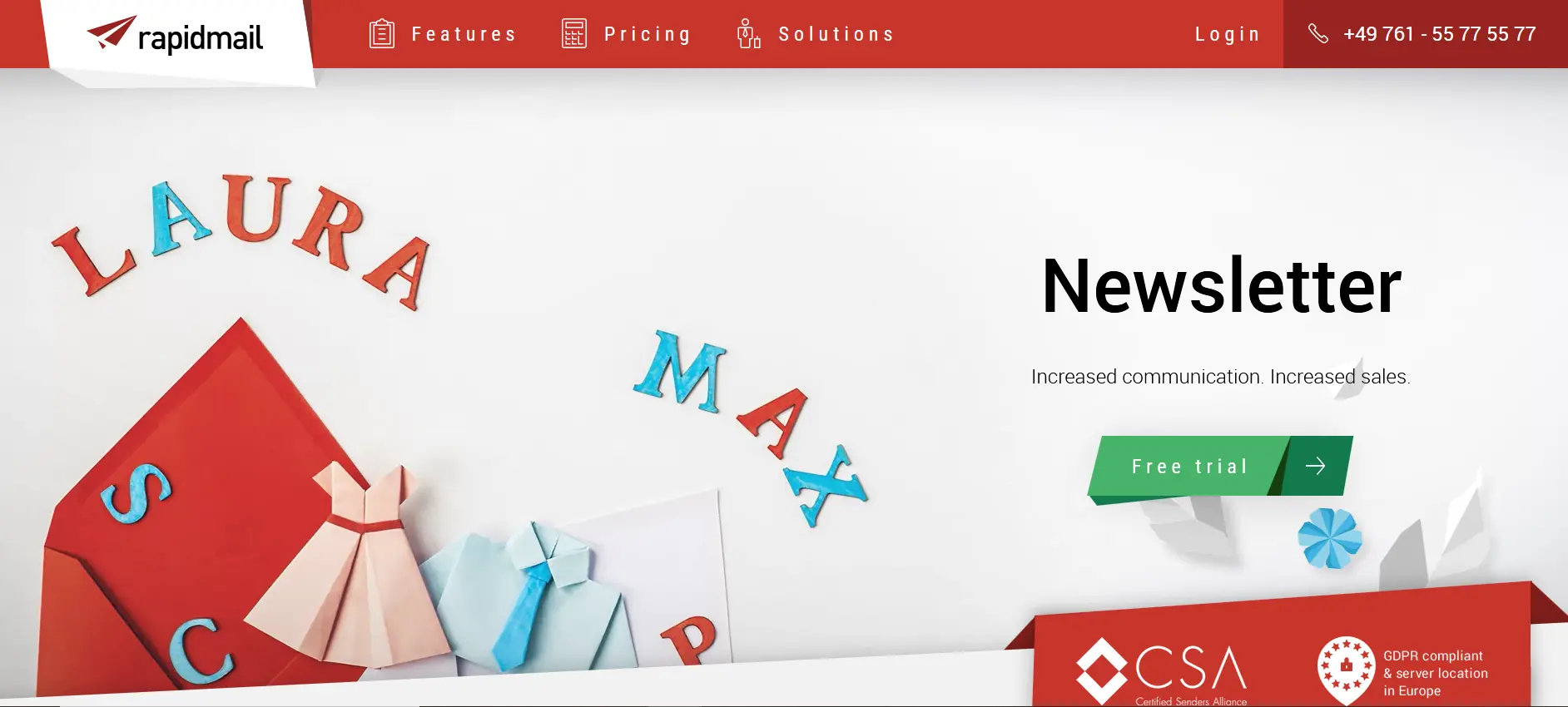 Immagine: Sito di Rapidmail