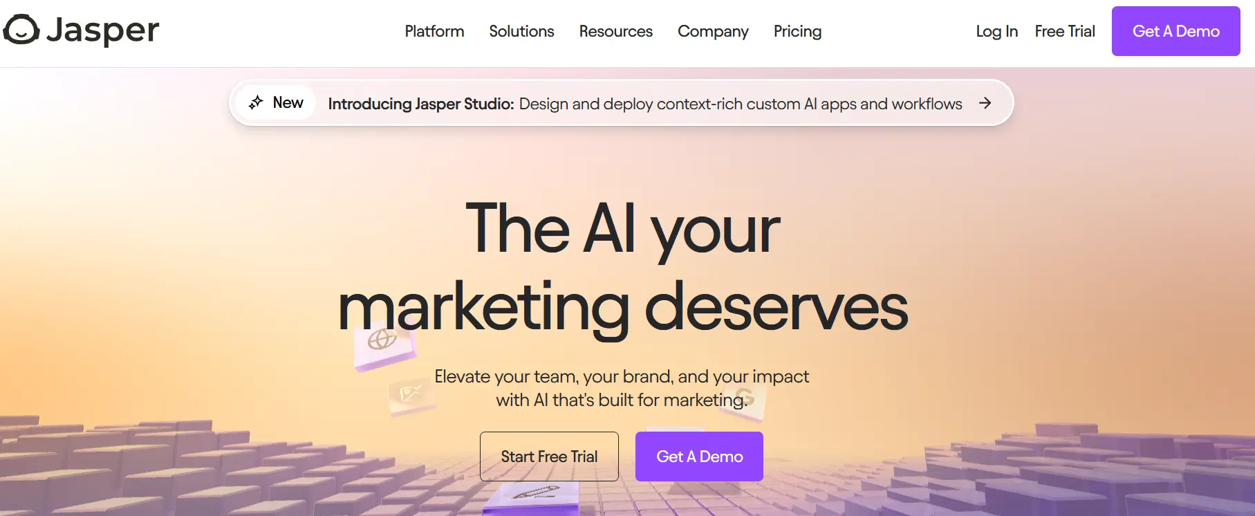 Screenshot del sito web di Jasper AI Immagine: Screenshot del sito web di Jasper AI