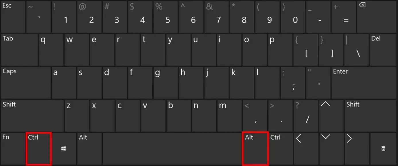 Immagine: Layout di una tastiera in lingua inglese