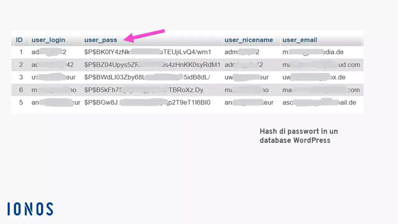 Tabella hash in un database di WordPress