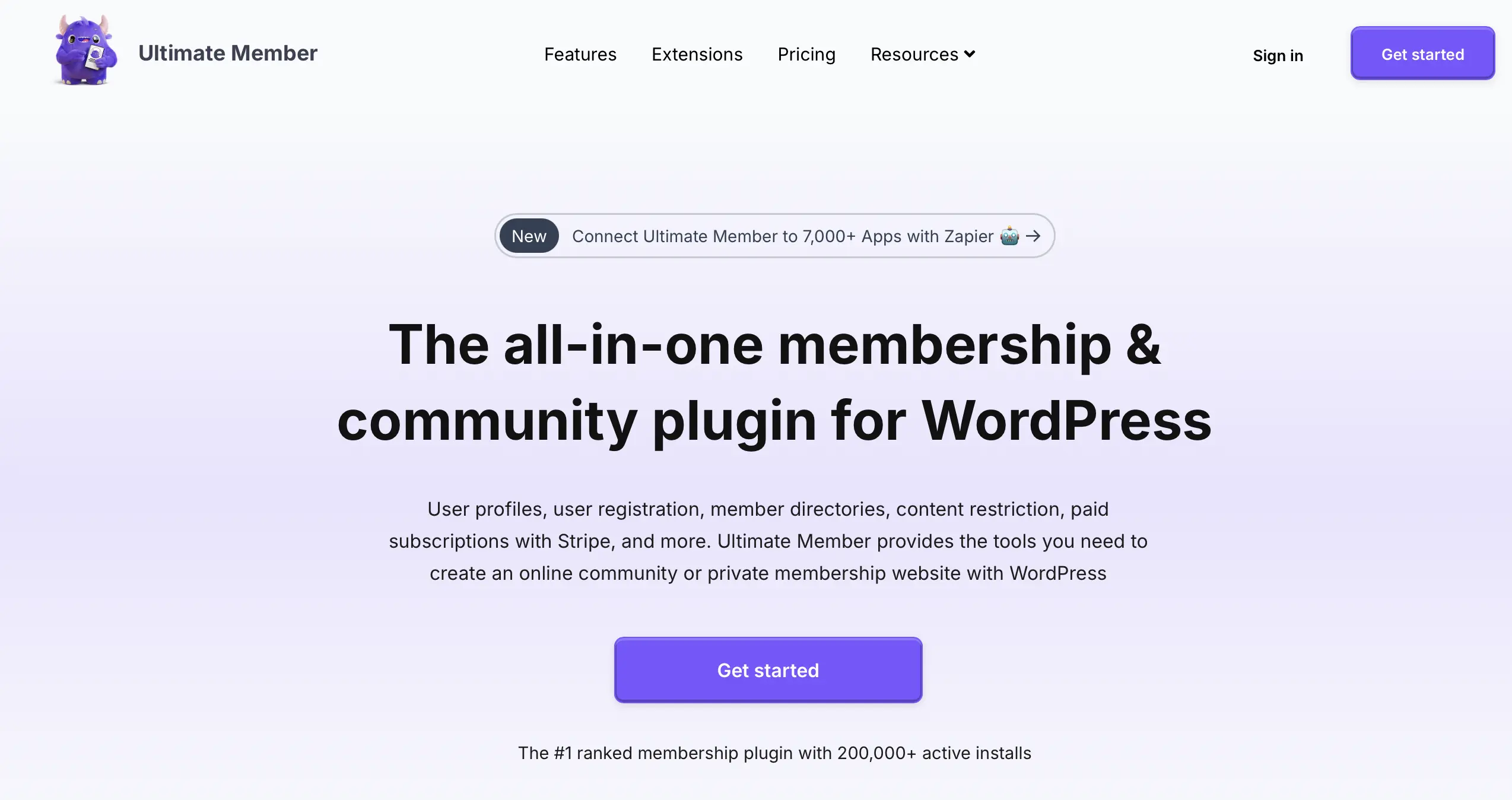 Immagine: Screenshot del sito ultimatemember.com