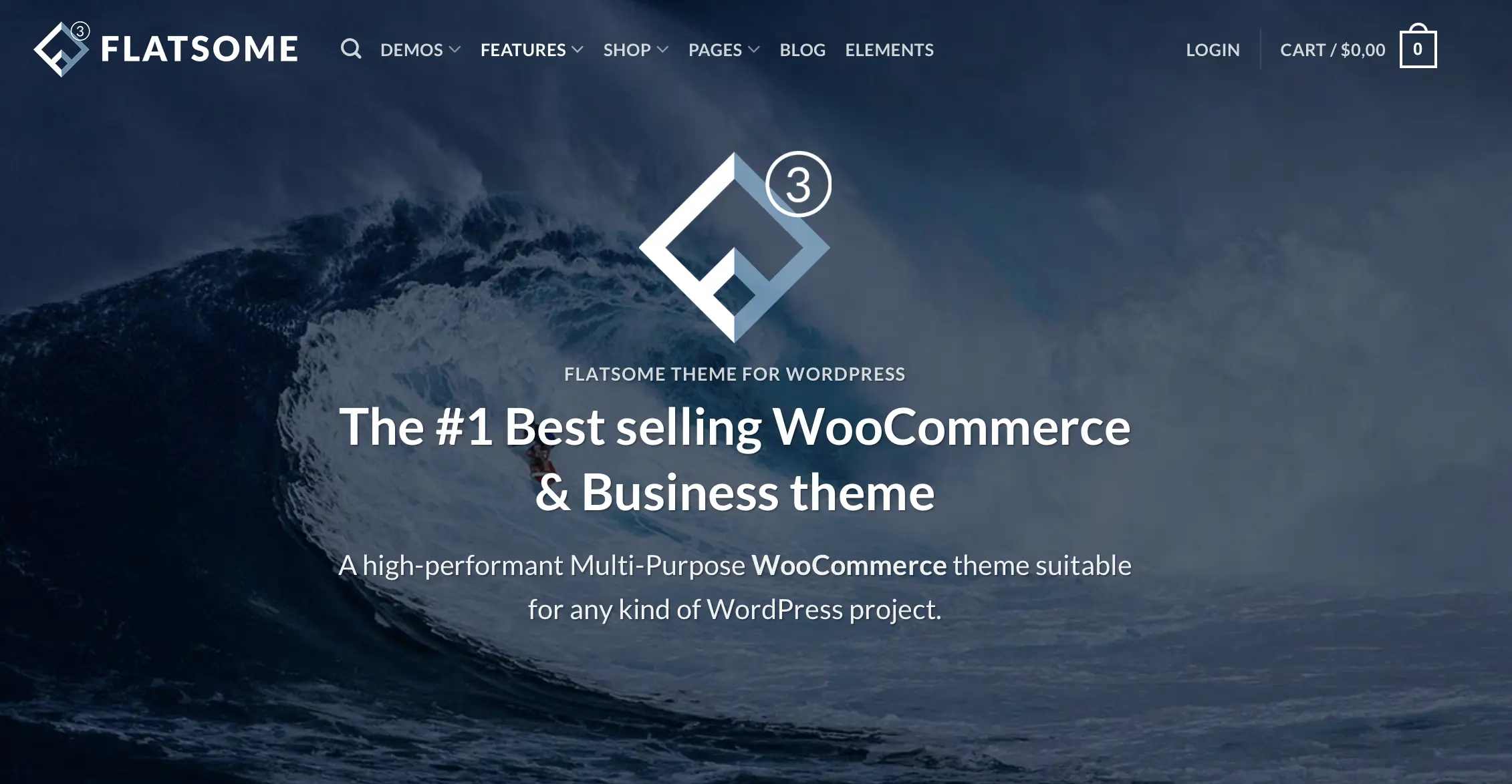 Homepage del sito del tema Flatsome Immagine: Homepage del sito del tema Flatsome