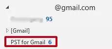 L’archivio PST verrà visualizzato in Gmail