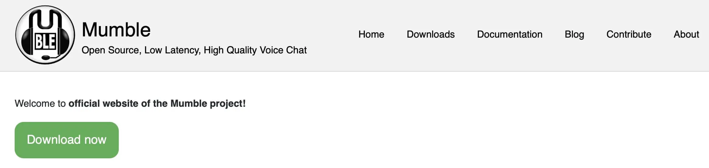 Screenshot del sito Mumble Immagine: Screenshot del sito Mumble