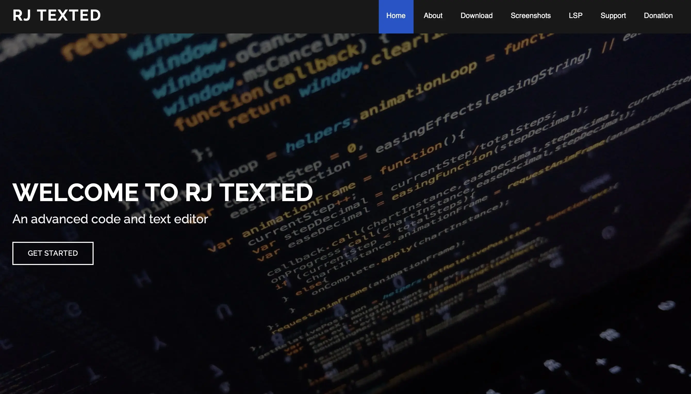 Screenshot del sito di RJ TextEd Immagine: Screenshot del sito di RJ TextEd