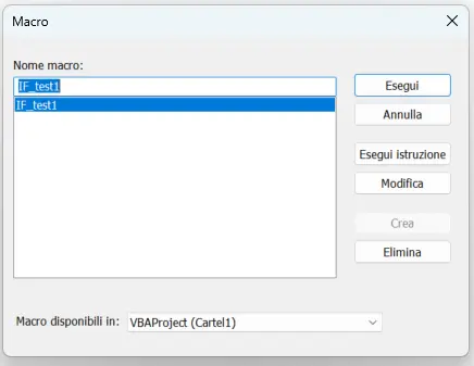 Immagine: VBA di Excel: esecuzione della macro