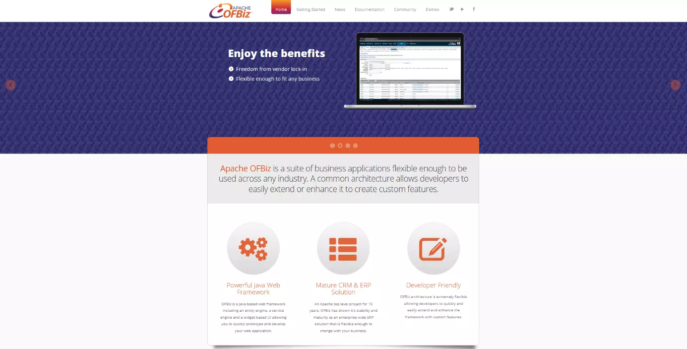 Immagine: Sito ufficiale di Apache OFBiz