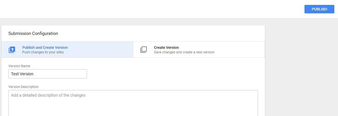 Pubblicazione dello snippet contenitore di Google Tag Manager