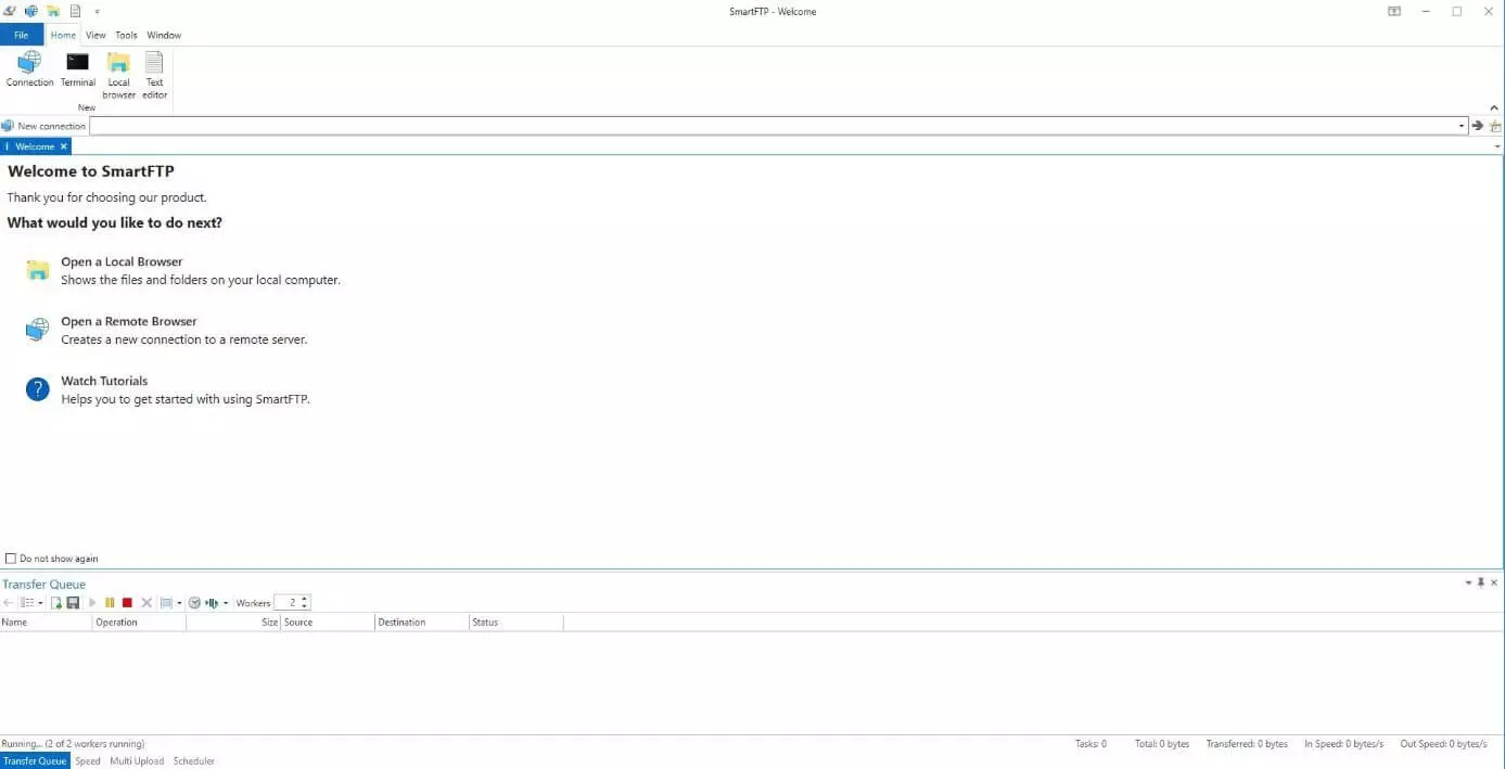 Interfaccia utente del client FTP SmartFTP