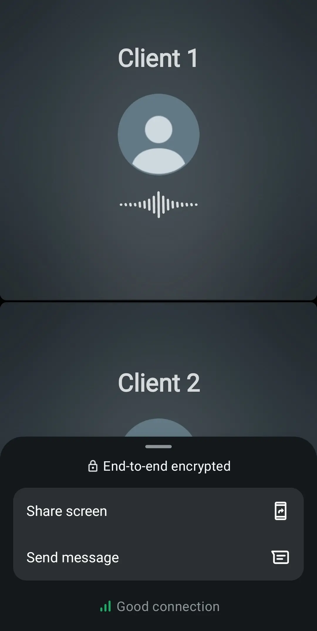 Visualizzazione di una chiamata di gruppo in corso su WhatsApp da un gruppo esistente Immagine: Visualizzazione di una chiamata di gruppo in corso su WhatsApp da un gruppo esistente