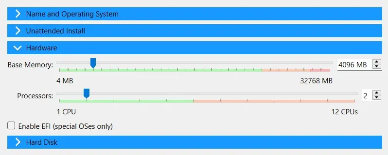 Oracle VirtualBox Manager: assegnazione hardware Immagine: Oracle VirtualBox Manager: assegnazione hardware