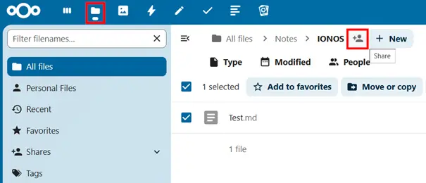 Condivisione di appunti su Nextcloud Immagine: Condivisione di appunti su Nextcloud