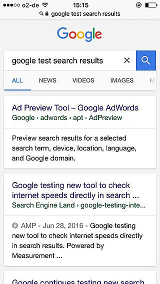 Screenshot dei risultati di ricerca in tedesco suddivisi in “Rich Cards” su Google Immagine: Screenshot dei risultati di ricerca in tedesco suddivisi in “Rich Cards” su Google