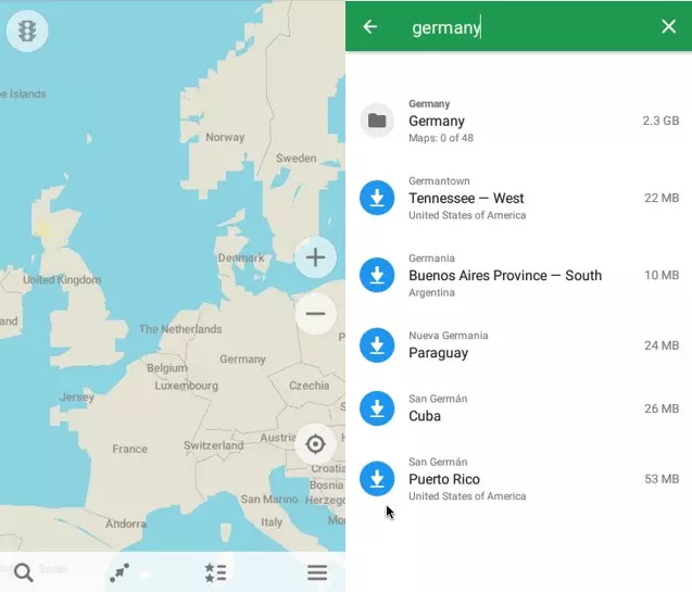 Maps.me: funzione di ricerca delle mappe interne