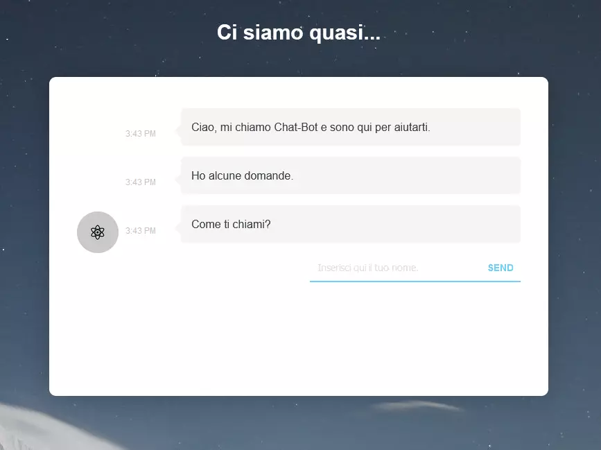 Sito web in arrivo con chatbot