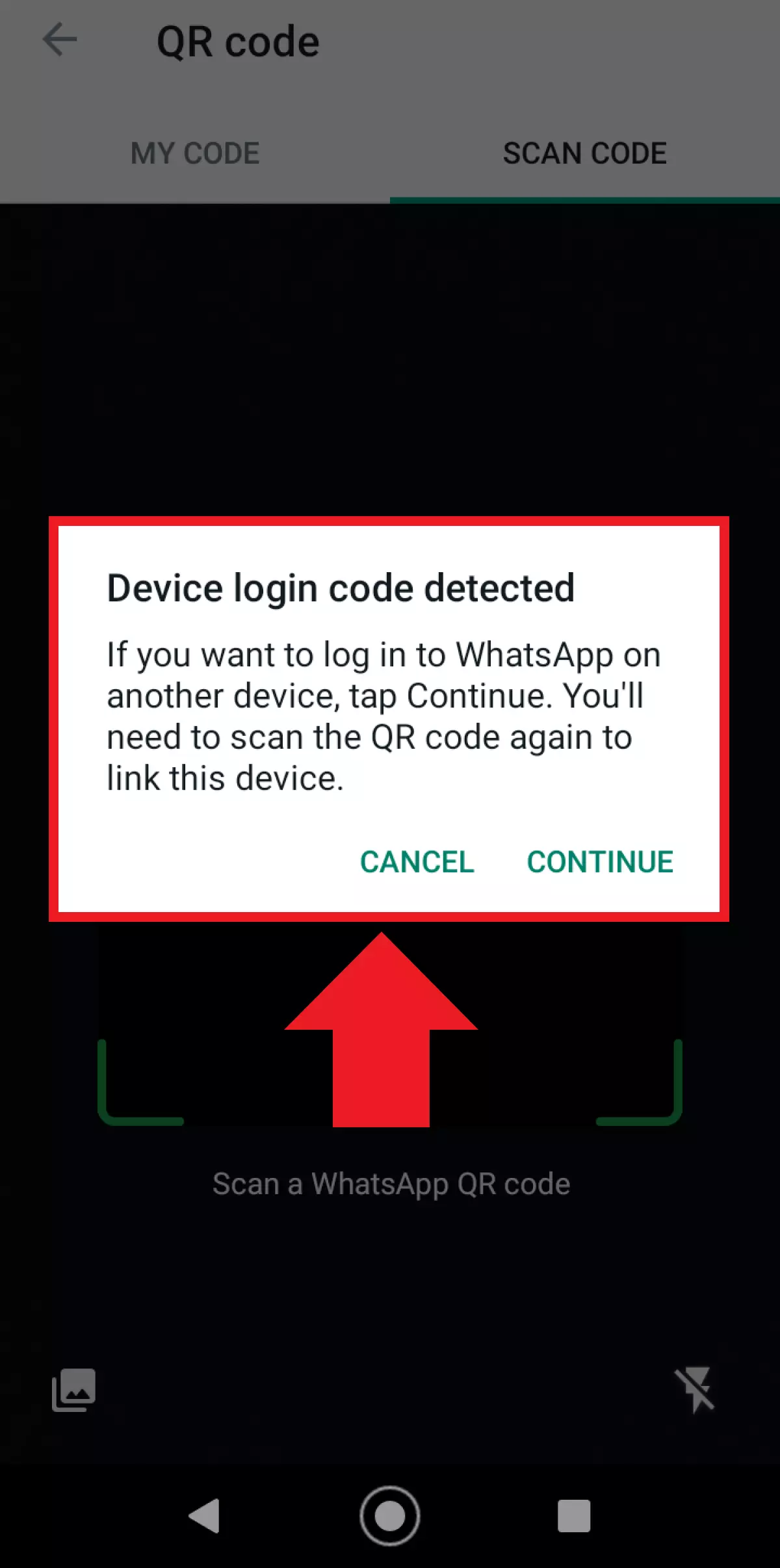 Immagine: Lo scanner QR nelle Impostazioni di WhatsApp